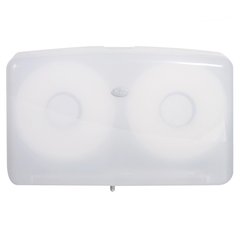Livi Double Jumbo Toilet Roll Dispenser White Plastic (5505)