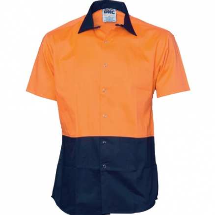 3941 HiVis Cool Breeze Food Industry Orange/Navy Cotton Shirt - Short Sleeve
