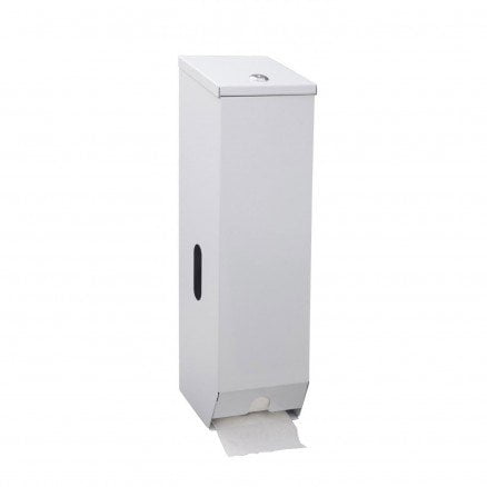 Triple Standard Toilet Roll Dispenser White Metal