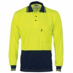 Hi-Vis Two Tone Cool Breathe Polo Shirt (Long Sleeve) - Yellow