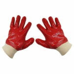PVC Gloves Single Dipped 27cm Red