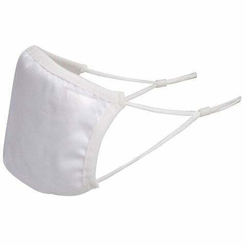 Triple Layer Anti-Microbial Fabric Reusable Face Mask - White