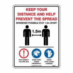 300x225mm - Poly - Keep Your Distance Sign (COVID 19 Promo)