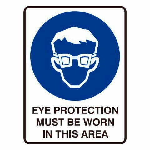 Eye Protection Must Be Worn In This Area Sign - Poly