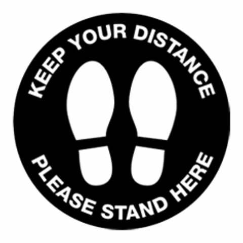 400mm - Self Adhesive, Anti-slip, Floor Sticker, Please Stand Here (Feet) - COVID-19 Promo