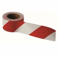 Barrier Tape Red/White Single Sided 75mmx100m