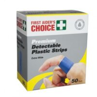 Blue Plastic Extra Wide Detectable Bandaid Strips BOX/50