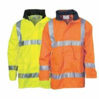 Hivis Breathable Rain Jacket With Reflective Tape