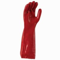 PVC Gloves Single Dipped 45cm Red
