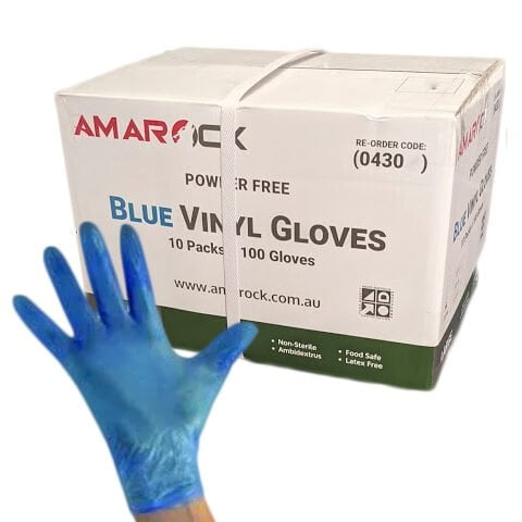Amarock Blue Vinyl Powder Free Gloves (0430) CTN/1000