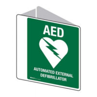 225x225mm - Poly - Off Wall - AED (Automated External Defibrillator) - Double Sided