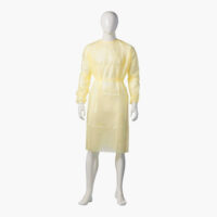 Impervious Isolation Gown with Knitted Cuffs - Yellow