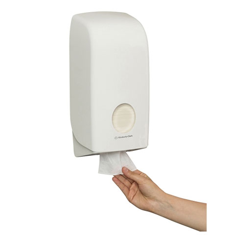 Aquarius Single Sheet Toilet Tissue White Lockable ABS Dispenser