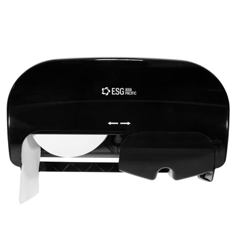 ESG Slim 2-Roll Gloss Black Controlled Use T/Tissue Dispenser